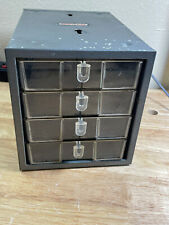 Vintage Craftsman 4 Drawer Metal Cabinet w/Plastic Drawers Small Parts Organizer picture