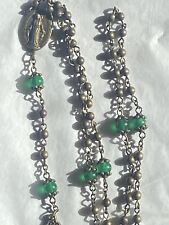 Beautifil Antique Green Jade Bronze Rosary picture