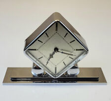 Unusual & Interesting c. 1930 German Deco Nickeled Metal Streamline Alarm Clock picture