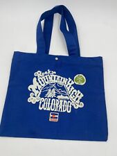 Vintage Rocky Mountain High Aspen Colorado Blue Tote w/ Patches 70’s picture