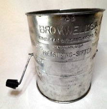 Vintage #39 Bromwell's 3 Cup Flour Sifter, Black Bakelite Handle, Farmhouse USA picture
