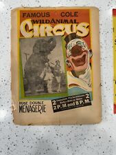 Vintage Authentic Circus Advertising & Posters Cole Bro 1959 picture