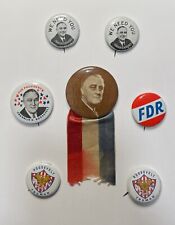 Lot of  (7) Vintage FDR Franklin D. Roosevelt Presidential Campaign Buttons picture