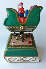 Mr. Christmas 2011 Ceramic Musical Gift-Filled Sleigh with Circling Elves picture