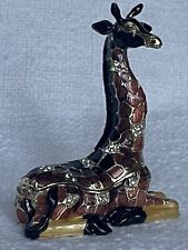 Ciel Collectables Sitting Giraffe Trinket Box By Hand Crafted Enamel & Crystals picture