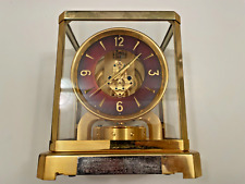 Jaeger Lecoultre 519 Atmos Clock WORKING Brown Dial Rare gold swiss serial 58371 picture
