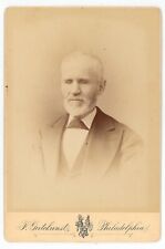 Antique Circa 1880s RARE ID'd Cabinet Card Portrait of Blind Man Philadelphia PA picture