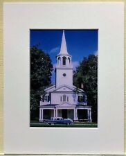 Meeting House Church Connecticut classic car vintage photo 1960 Matted 8x10 picture