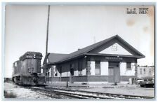 Brush Colorado CO Postcard Railroad B - N Depot c1950's Vintage RPPC Photo picture