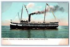 c1920's Steamer Cabrillo In Avalon Harbor Santa Catalina Island Ship CA Postcard picture