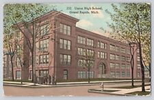 Postcard Michigan Grand Rapids Union High School Vintage Antique 1912 picture