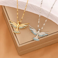 Women's Fashion Jewelry Gold Cubic Zircon Phoenix Eagle Pendant Necklace Gift picture