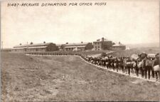 91487 Recruits Departing For Other Posts, Marching Lines WW 1 Era Postcard A74 picture