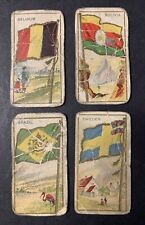 Antique 1910 AMERICAN CARAMEL CO. Flags of Nation Card Flag Caramel Lot of 4 picture