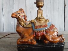 c. 1900 Antique Chalkware Camel Table Lamp picture