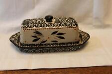 Temptations Old World Covered Butter Dish Black picture