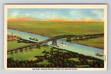 Orange TX-Texas, Aerial Port Arthur Bridge Vintage Souvenir Postcard picture