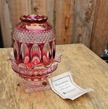 Westmoreland Glass RUBY FLASHED & Clear Cut Fairy Courting Candle Lamp w/Tags picture
