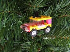 Lego Christmas Holiday Tree Ornament Car Built w/ NEW Bricks - Pink Yellow Color picture