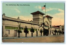 c1910s US Flag Standing in The Auditorium, San Jose, California CA Postcard picture