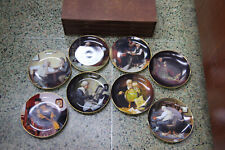 Vtg Norman Rockwell Collector's Plates Set of 8 Knowles Fine China w/ Drawer Cas picture