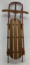 Vintage 50's ESKIMO Snow Sled Flexible Flyer Wood with Metal Rails 44” X 12” picture