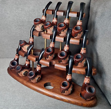 Pipe Stand for 15 Smoking Bowls - Wooden Pipe Holder - Tobacco Pipe Rack picture
