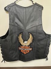 Harley Davidson Leather Vest Made With Genuine Leather picture
