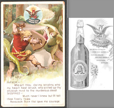 Dragon Slayer 1800's Victorian Trade Card Anheuser Busch Brewing Beer Siegfried picture