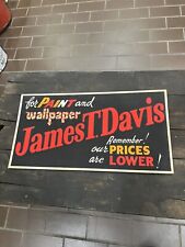 Vintage 1960’s James T. Davis Paint & Wallpaper Advertising Sign DAY-GLO Nice picture