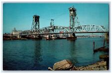 c1950's Dunn Memorial Bridge Steamer Car Albany New York NY Vintage Postcard picture