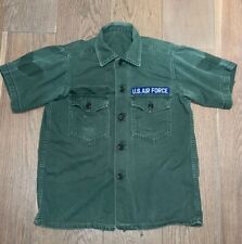 Vintage US Air Force Military Short Sleeve OG 107 Cotton Sateen Shirt Small picture