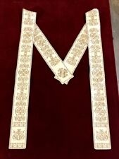 Orthodox protodeacon orarion and cuffs set white silver picture