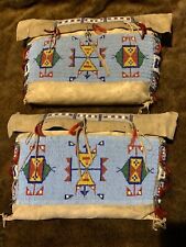 Antique old Sioux Matched Pair of Beaded Possible Bags.  C. 1880 picture