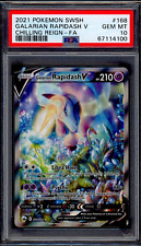 PSA 10 Galarian Rapidash V 2021 Pokemon Card 168/198 Chilling Reign picture