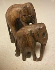 Wooden Elephant Figures 5.5 X 3.5 And 4.5 X 3 picture