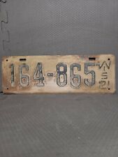Vintage 1921 Wisconsin License Plate Car Automobile Vehicle 164-865 picture