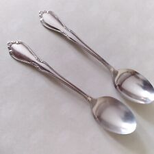 2-Oneidacraft Deluxe Stainless CHATEAU Oval Soup Spoons picture