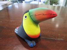 hand painted ceramic Toucan bird signed Costa Rica Puna Vida figurine souvenir picture