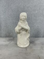 Vintage Nativity Ceramic Mary White Pearlized Iridescent 8