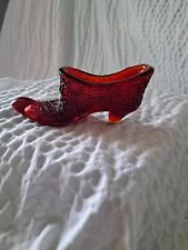 Vintage Amberina Ruby Red Fenton Glass Slipper Shoe 6