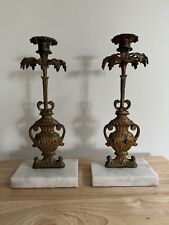 Antique French Marble Girandoles - Antique Ormolu Urn Candelabra - Marble Candle picture