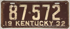 1932 KENTUCKY License Plate KY #87-572 picture