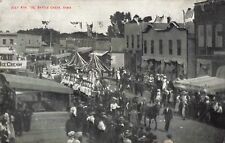 Battle Creek Iowa 1908 PARADE DAY on 4th of July Iowa Patriots GOD BLESS AMERICA picture