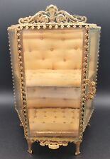 French Ormolu Old Display 24k  Gold Glass Jewelry Cabinet Casket Vitrine Box  picture
