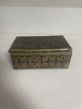 Vintage Brass/ Tin Floral Painted Box picture