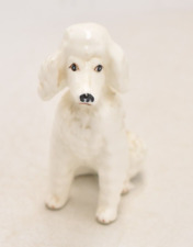 Vintage Poodle Dog White Ceramic Figurine Statue Ornament picture
