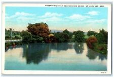 c1920 Housatonic River Near Covered Bridge South Lee Massachusetts MA Postcard picture