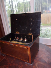 Antique & Original Swiss Cylinder 3 Bell Music Box -Works Guaranteed picture