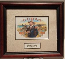 Beautifully Framed Print Cuban Cigar Label - Veguero Cubano/ Bongos Cuban Cafe  picture